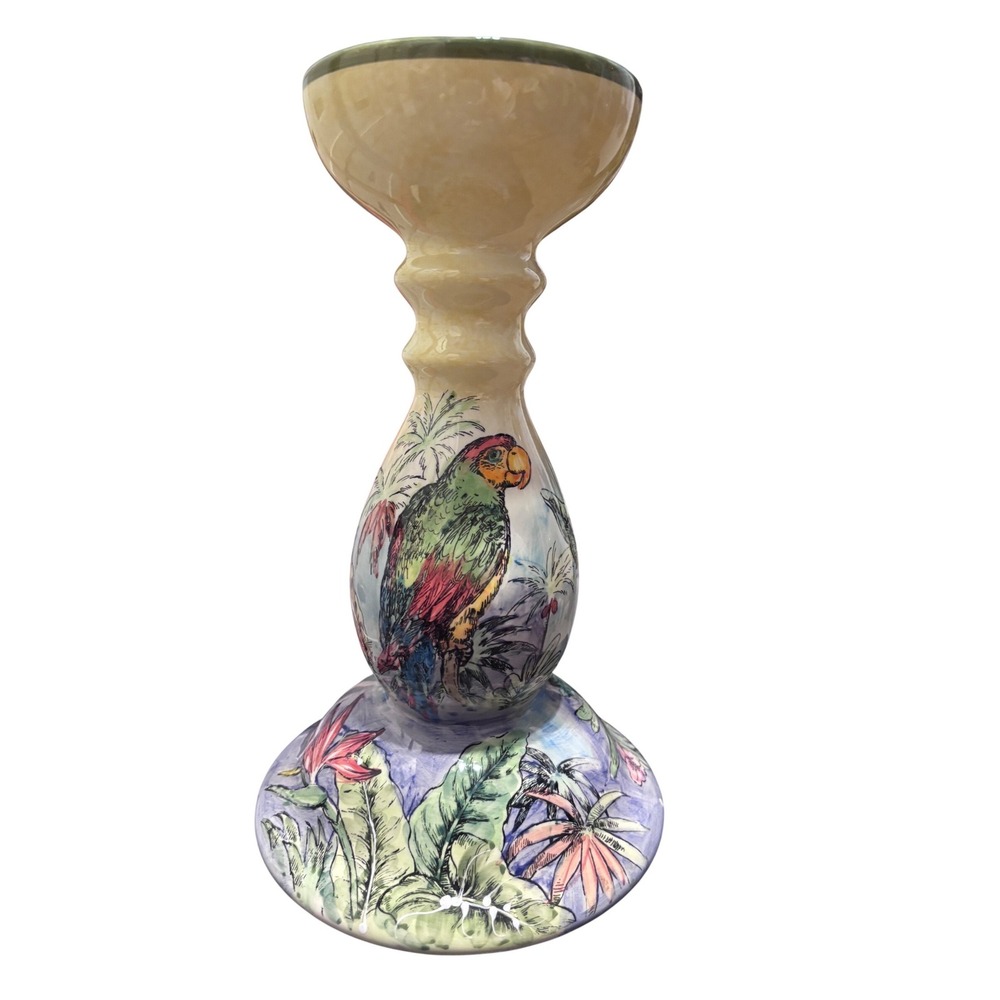 Parrot Large One Candlestick Holder Home Decor Multicolor Excellent Tropical